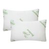 2Pcs Bamboo Memory Foam Pillow Hypoallergenic Bed Pillow For Head Neck Rest Sleeping Shredded Pillow Washable Cover Queen Size Pillow