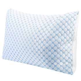 Cooling Memory Foam Pillow Ventilated Soft Bed Pillow w/ Cooling Gel Infused Memory Foam Heat Moisture Reducing Cooling Fiber Breathable Machine Washa (Option: 1Pc)
