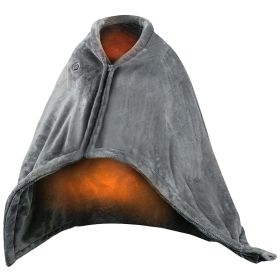 USB Heated Blanket Electric Heated Blanket Heated Poncho Shawl Wrap Throw with Zipper Washable for Home Office 59*31in (Option: HeatedBlanket)