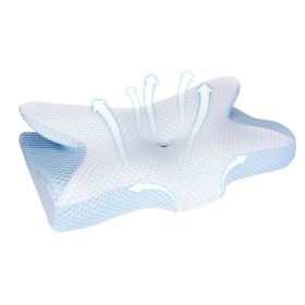 Memory Foam Pillow Neck Support Pillow for Pain Relief Sleeping Ergonomic Contour Orthopedic Support Side Back Stomach Sleeper (Color: White, size: 1pc)